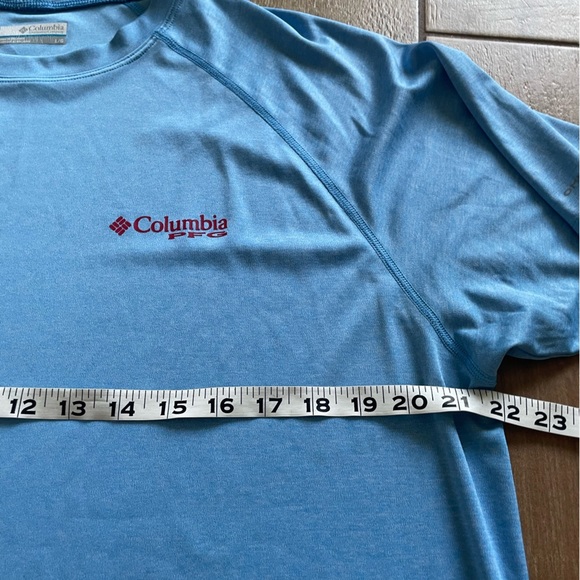 Columbia PFG Blue Short Sleeve Athletic Shirt Men's Large - Picture 4 of 8
